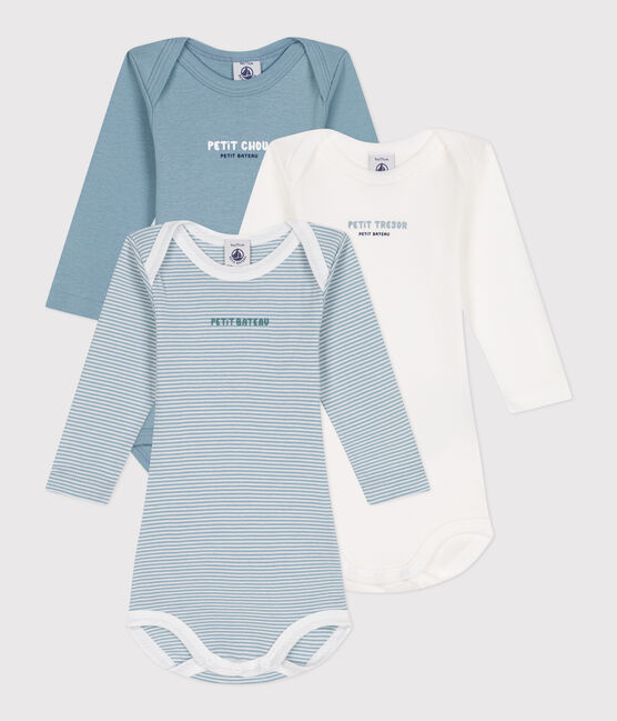 Lot de 3 bodies manches longues en coton bébé variante 2