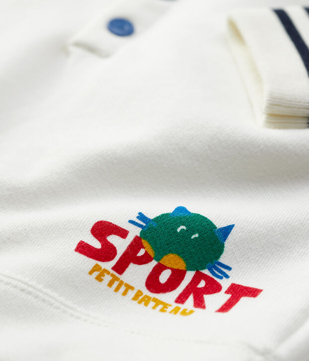 Sweatshirt van molton baby. blauw/wit