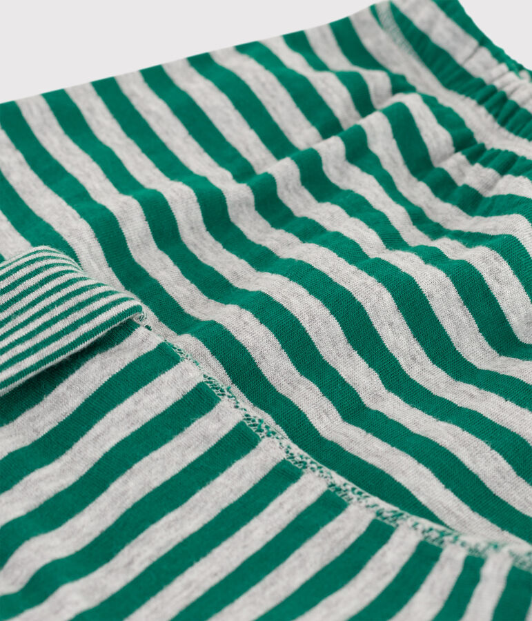 Gestreepte broek in tubic voor baby's groen/grijs