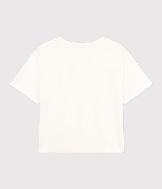 LE BOXY, T-shirt voor dames in katoen  wit MARSHMALLOW