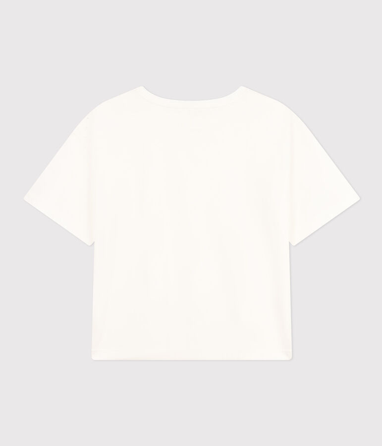 LE BOXY, T-shirt voor dames in katoen wit