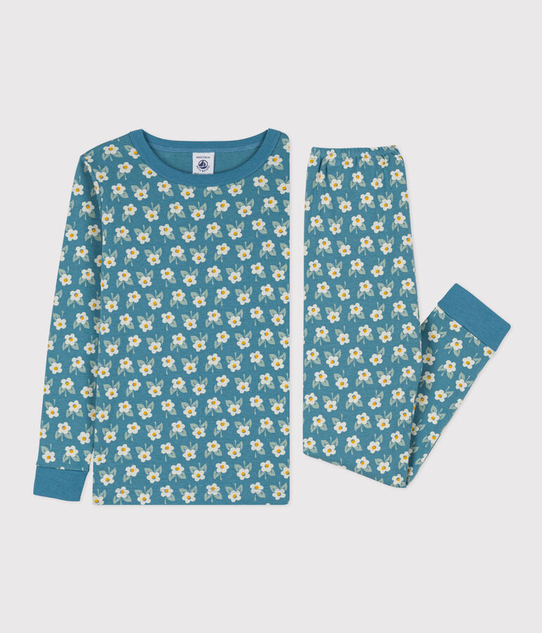 Aansluitende pyjama van katoen voor meisjes blauw/multicouleur