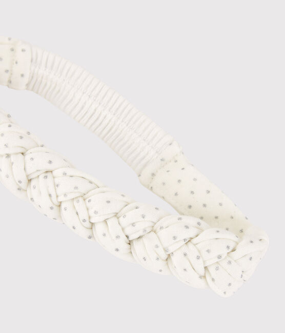 Bandeau en coton bébé. blanc MARSHMALLOW/gris ARGENT