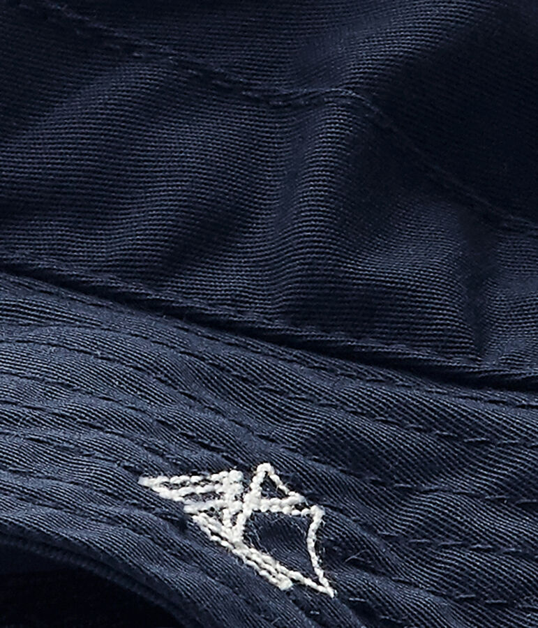 Vissershoedje in keperstof voor babyjongens blauw