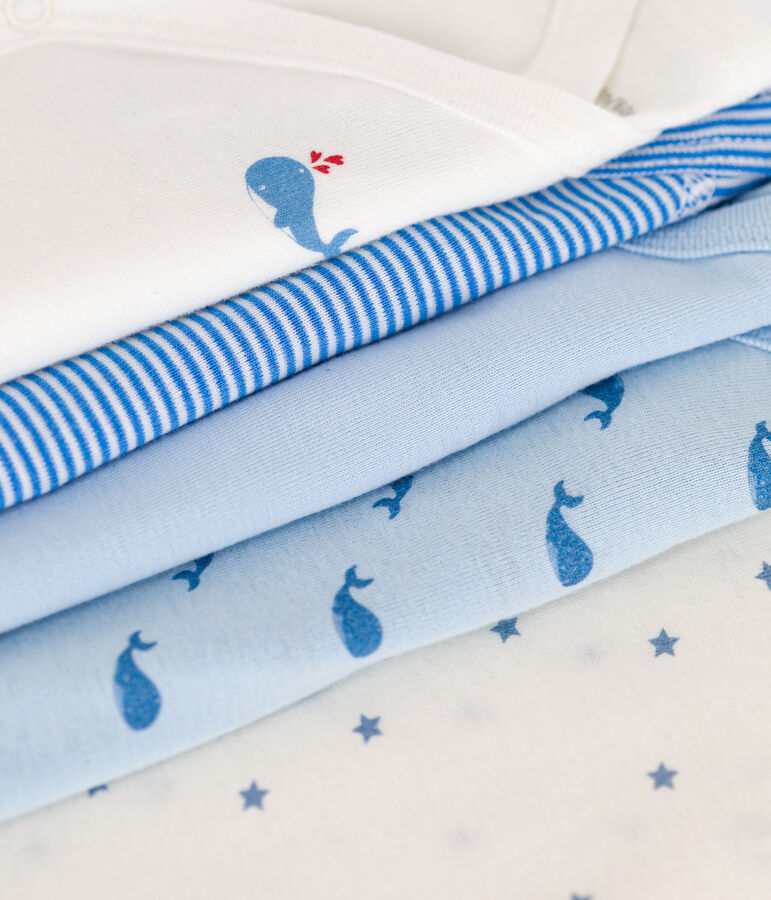 Set van 5 katoenen babyrompertjes met lange mouwen en print multicouleur