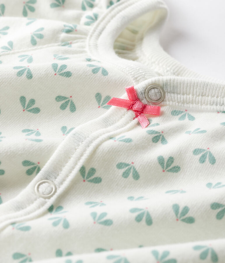 Kort babypakje voor meisjes met zijopening wit/multicouleur