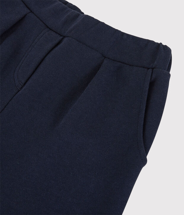 Pantalon flare en coton enfant fille bleu marine