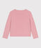 Effen katoenen cardigan voor kinderen roze CHARME