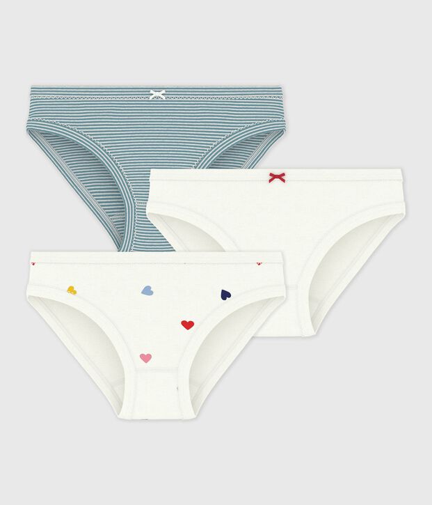 Lot de culottes enfant en coton imprim&eacute; c&oelig;urs multicouleur