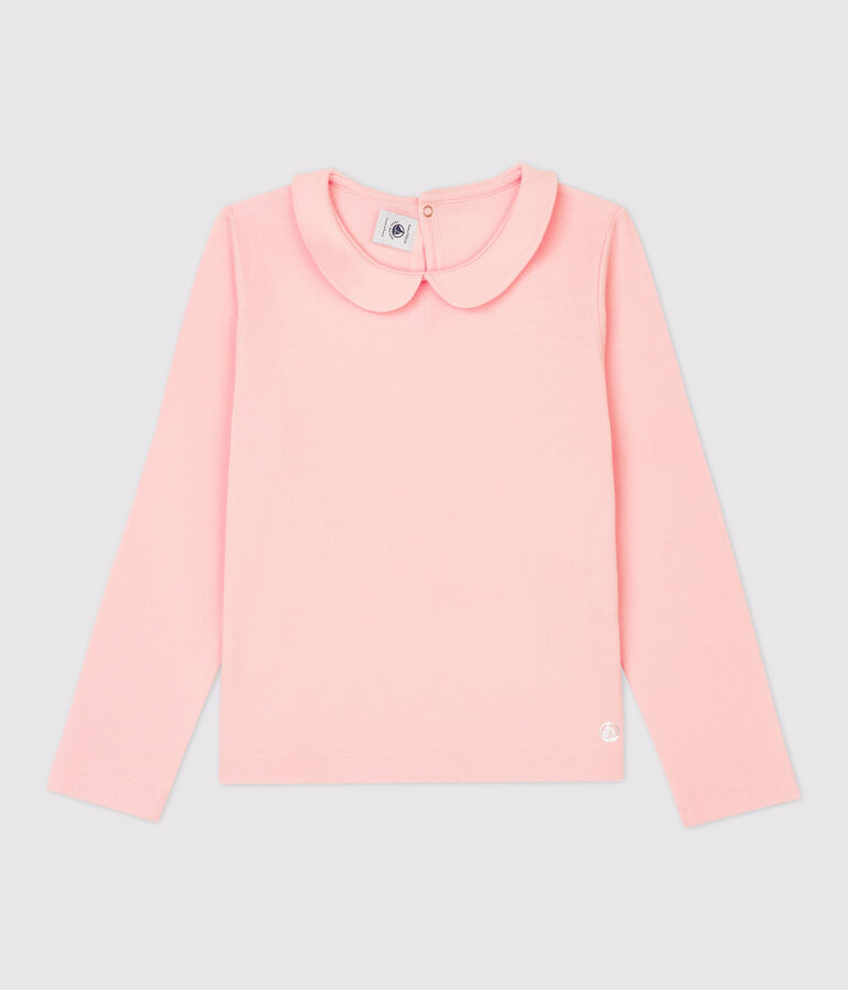 Katoenen meisjes t-shirt met lange mouwen roze MINOIS