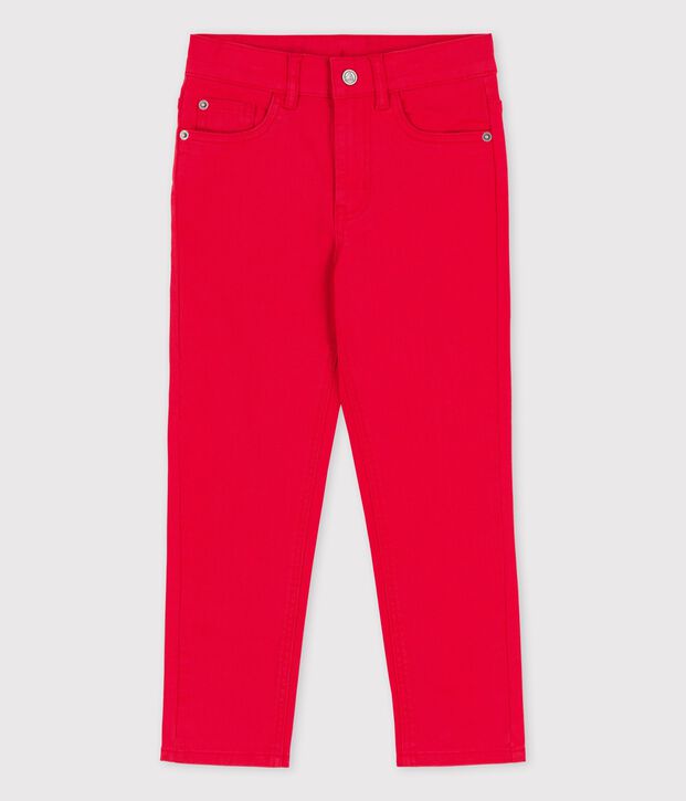 Broek van denim voor Meisjes / Jongens rood