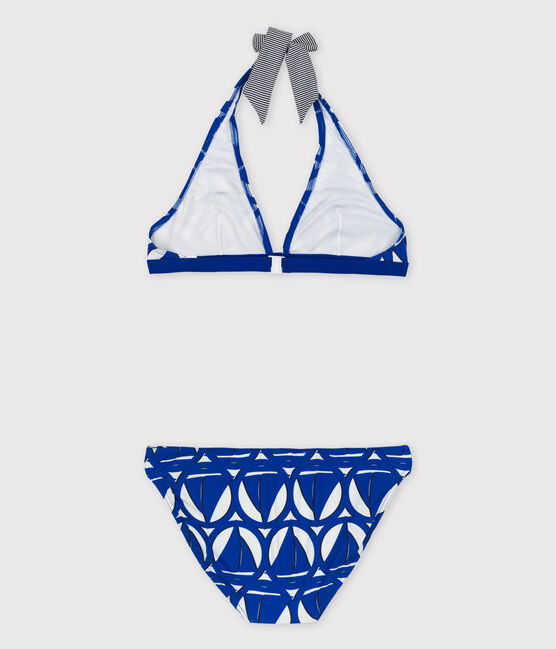 Bikini en slip met print wit MARSHMALLOW/blauw PERSE/ MULTICO