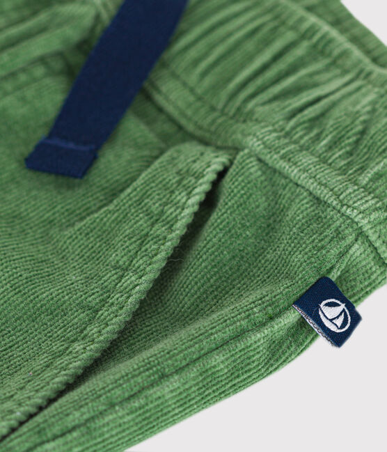 Rechte broek van velours voor jongens groen PALMERAIE