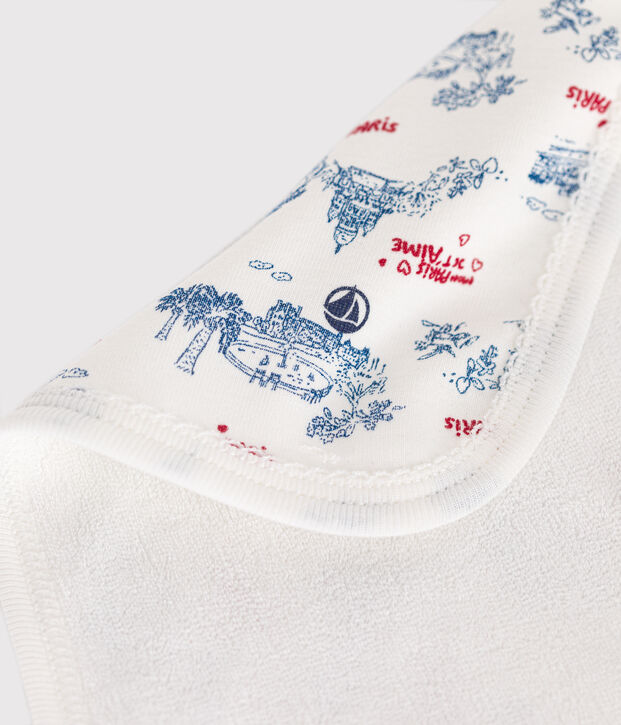 Babydoekje van katoen en badstof met print van Parijs wit/multicouleur