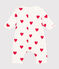 Gewatteerd lang babypakje met kap van katoen wit MARSHMALLOW/rood TERKUIT