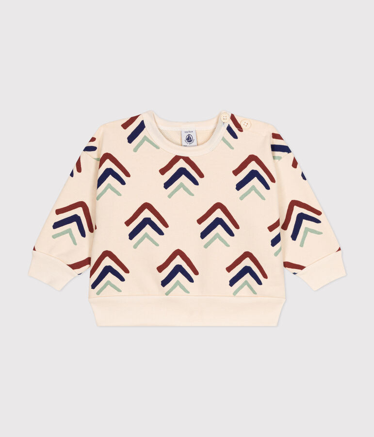 Sweatshirt en molleton b&eacute;b&eacute; &eacute;cru/bleu/multicouleur