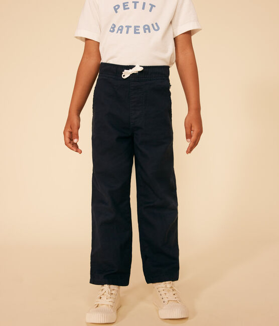 Broek van katoenen stof voor jongens blauw SMOKING