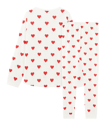 Pyjama Cœur Fille Garcon En Cote Marshmallow Terkuit Petit Bateau