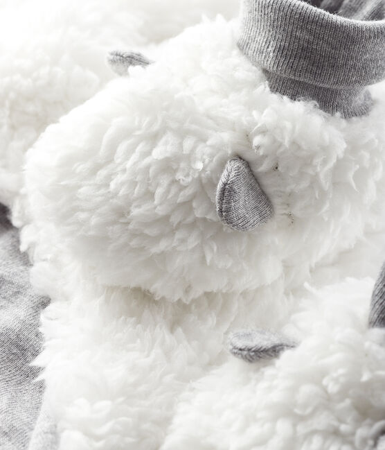 Lot bonnet naissance et chaussons bébé en sherpa variante 1