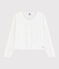 Katoenen cardigan voor meisjes wit MARSHMALLOW