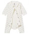 Bodyjama sans pieds bébé garçon en côte 1x1 imprimée blanc MARSHMALLOW/blanc MULTICO