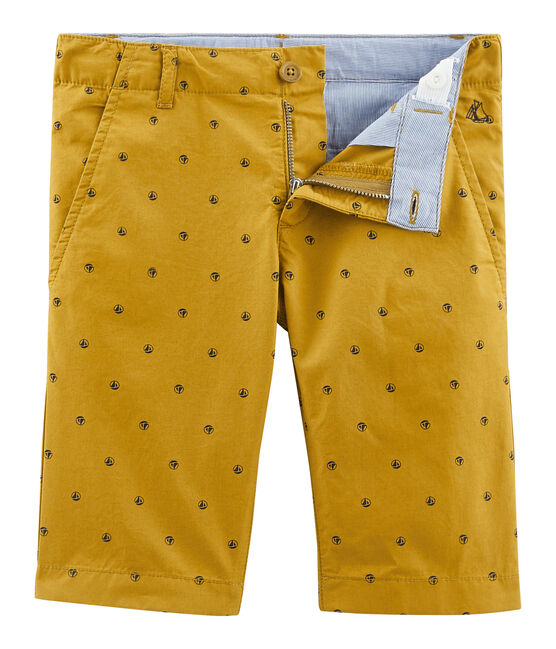 Korte broek jongens geel TOPAZE/wit FETA