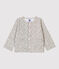 Cardigan molleton bébé. gris BELUGA/blanc MULTICO