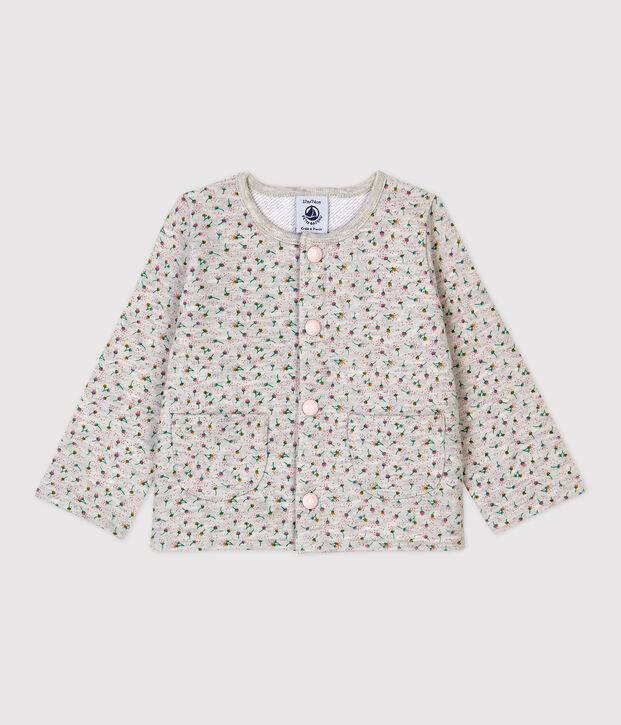Cardigan molleton b&eacute;b&eacute;. gris/multicouleur