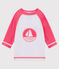 Anti-UV UPF 50+ T-shirt babyjongen / babymeisje wit MARSHMALLOW/roze CUPCAKE