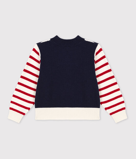 Pull marin en coton enfant fille / garçon blanc MARSHMALLOW/blanc MULTICO