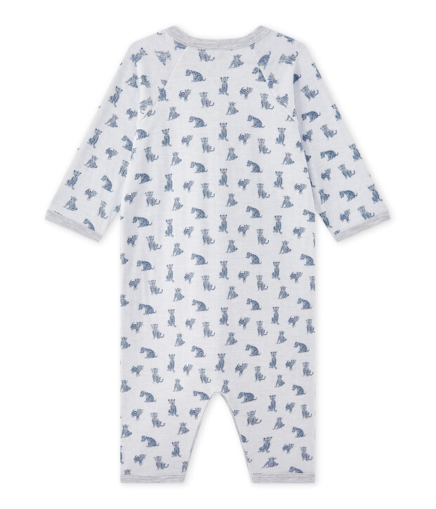 Pyjama zonder voetjes in tubic voor babyjongens wit/multicouleur