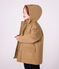 Halflange effen parka voor kinderen bruin ROCHE