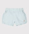 Short bébé fille en seersucker blanc MARSHMALLOW/bleu ACIER