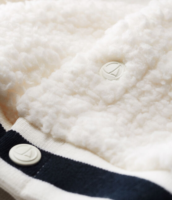 Cardigan baby gemixt van wollige sherpa wit MARSHMALLOW