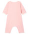 Bodyjama zonder voetjes babymeisje van gebreide stof roze CHARME/wit MARSHMALLOW