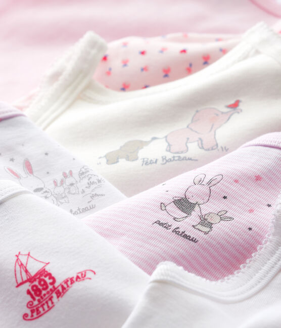 Verrassingsset van zeven body's met schouderbandjes voor babymeisjes variante 1