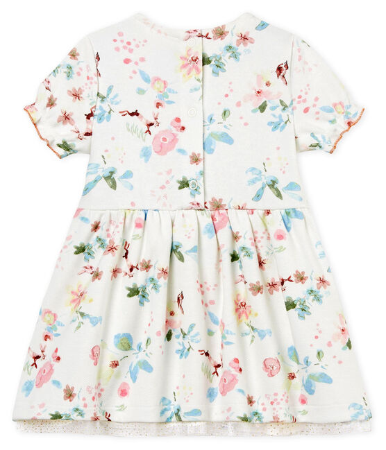 Robe manches courtes imprimée bébé fille blanc MARSHMALLOW/blanc MULTICO