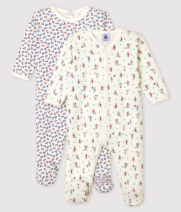 Set van 2 babyslaappakjes van ribstof voor meisjes multicouleur