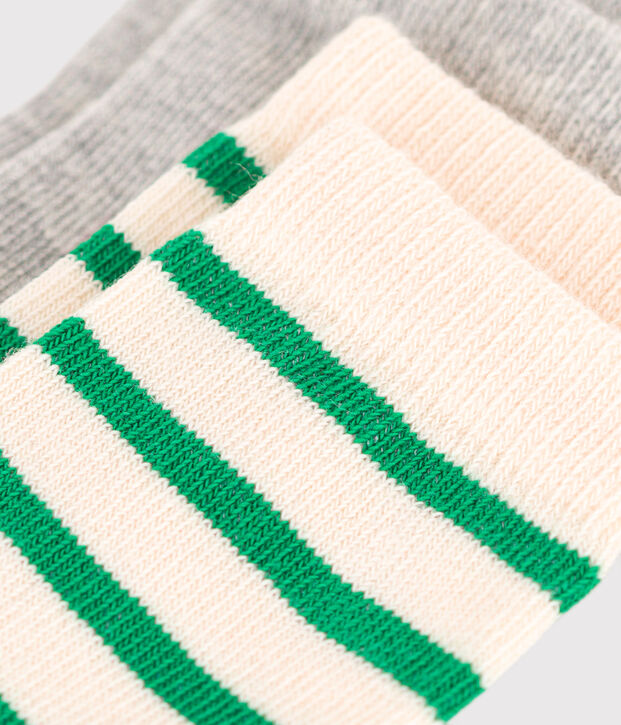 Set van 2 paar katoenen babysokken met strepen multicouleur