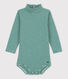 Body manches longues bébé rayé col roulé en coton