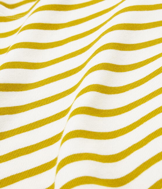 Marinière iconique homme blanc MARSHMALLOW/jaune BAMBOO