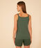 Pyjama short et débardeur uni en coton et lyocell femme vert CROCO