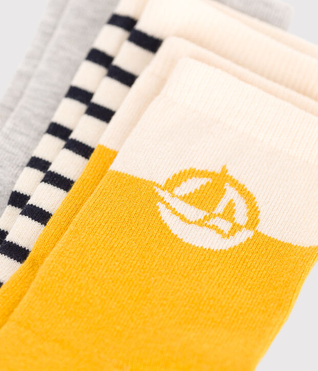 3 paires de chaussettes enfant en coton logo multicouleur