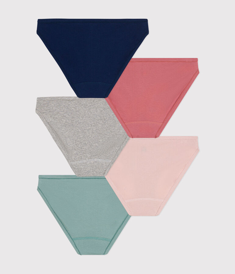 Lot de 5 culottes en coton femme multicouleur