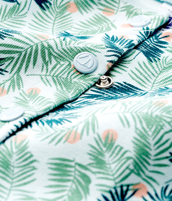 Cardigan bébé fille en maille imprimée bleu BOCAL/blanc MULTICO