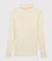 Sous pull en laine et coton Femme blanc MARSHMALLOW