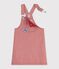 Katoenen kindersalopettejurk met strepen roze/roze