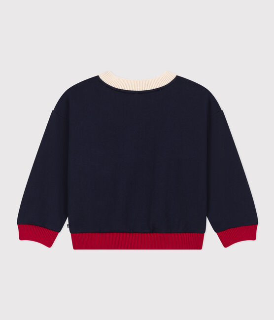 Sweatshirt bedrukt in fleece voor jongens en meisjes blauw SMOKING