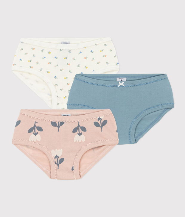 Lot de 3 culottes tulipes en coton petite fille multicouleur