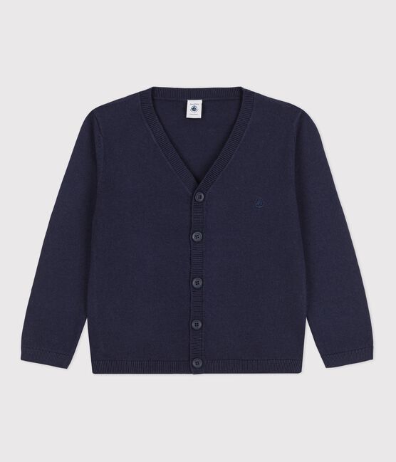 Jongenscardigan van wol en katoen blauw SMOKING